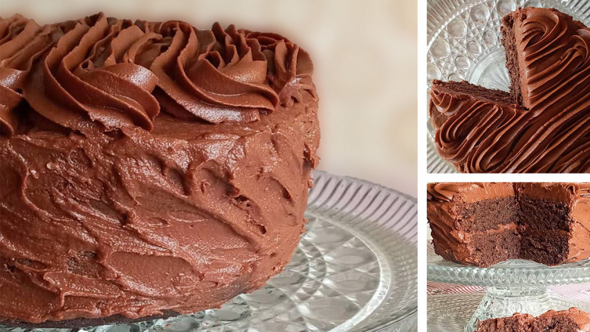 Espectacular Torta de Chocolate relleno de delicioso ganache