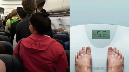 Una aerolínea de Nueva Zelanda pesa a los pasajeros antes del despegue.