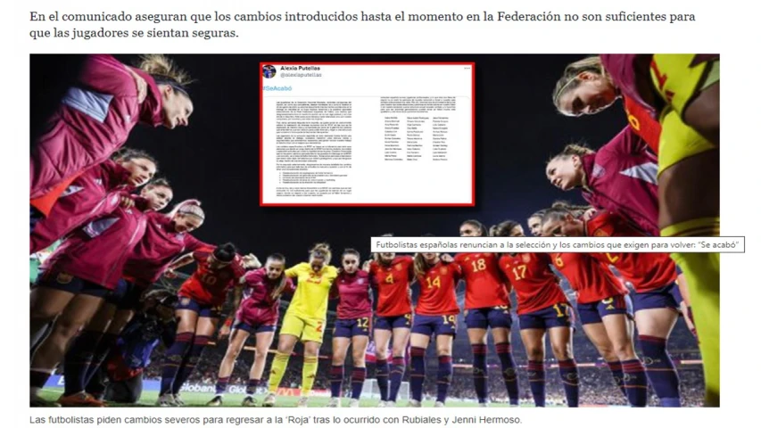 Futbolistas Españolas Renuncian a la Selección: Cambios Exigidos Para Volver