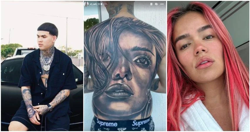 tatuaje de Karol G tatuaje de rostro de Karol G