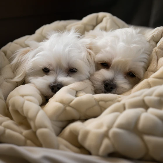 perros en la cama