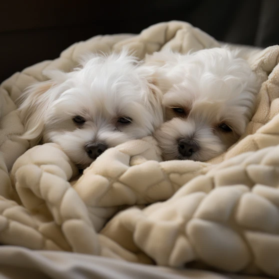 Perros arriba de la cama perros en la cama